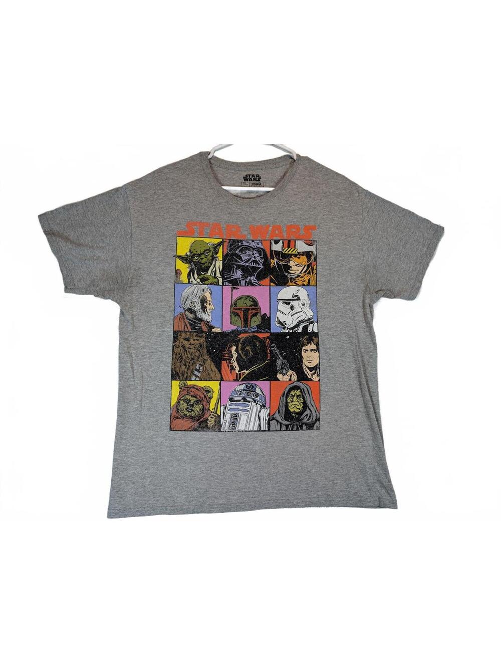 Star Wars Character Grid Graphic T-Shirt Mad Engine Mens Large